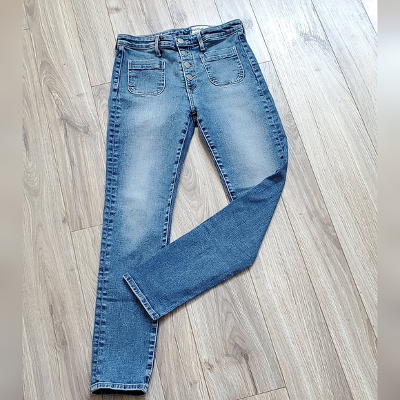 Anthropologie+AG "Stevie" Ankle Button Fly Slim Straight Jeans 27, EUC - Picture 3 of 15